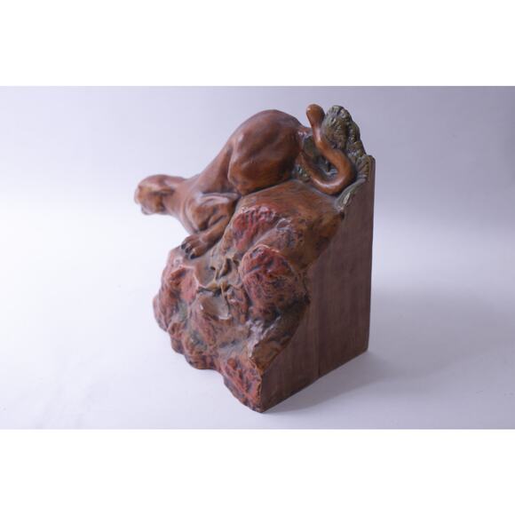 Panther Crawling in the Mountains, Book End, 1970s, Wild Animal, Library - Picture 3 of 4